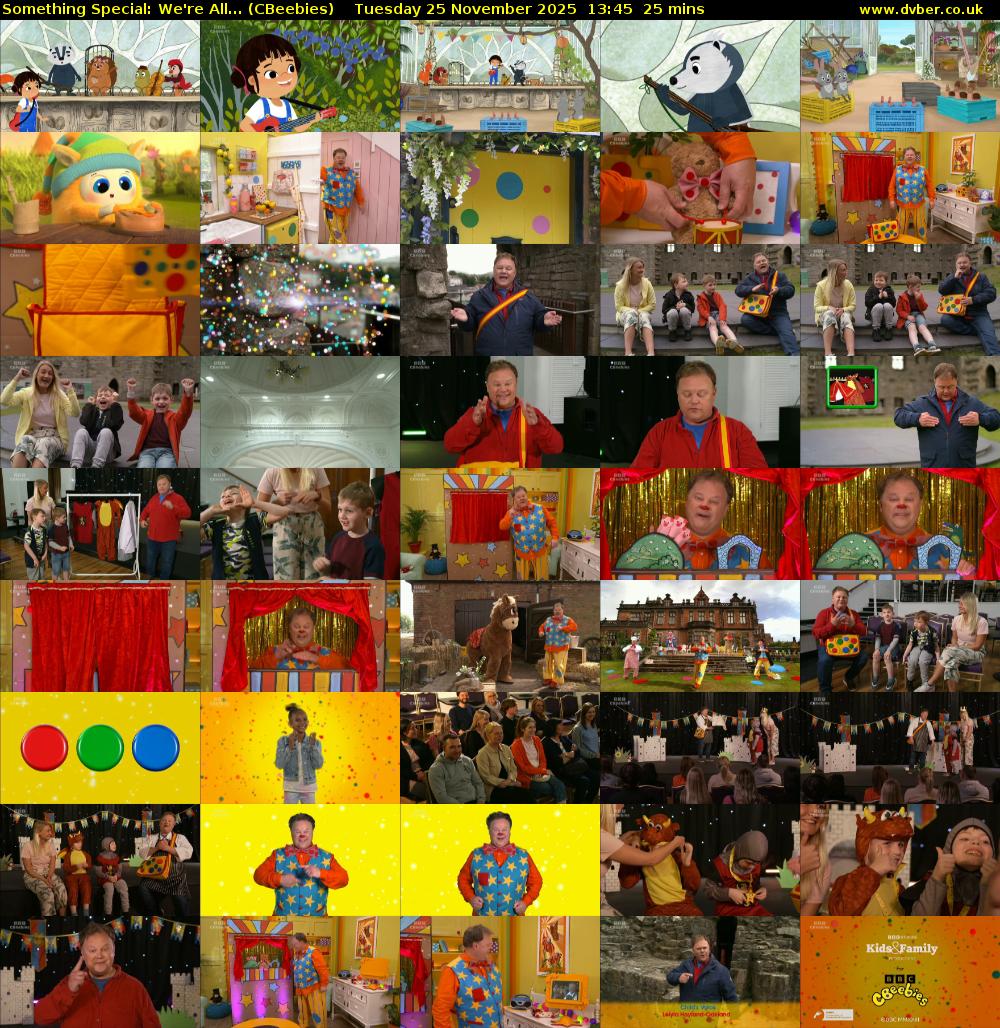 Something Special: We're All... (CBeebies) Tuesday 25 November 2025 13:45 - 14:10