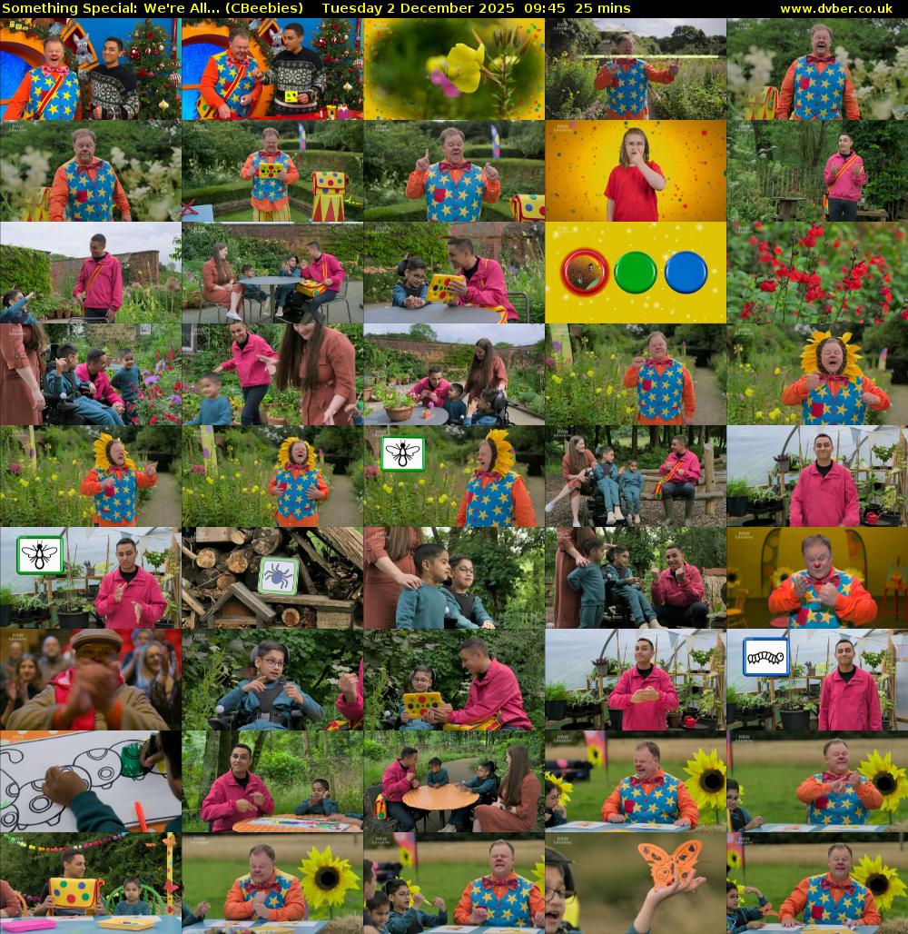 Something Special: We're All... (CBeebies) Tuesday 2 December 2025 09:45 - 10:10
