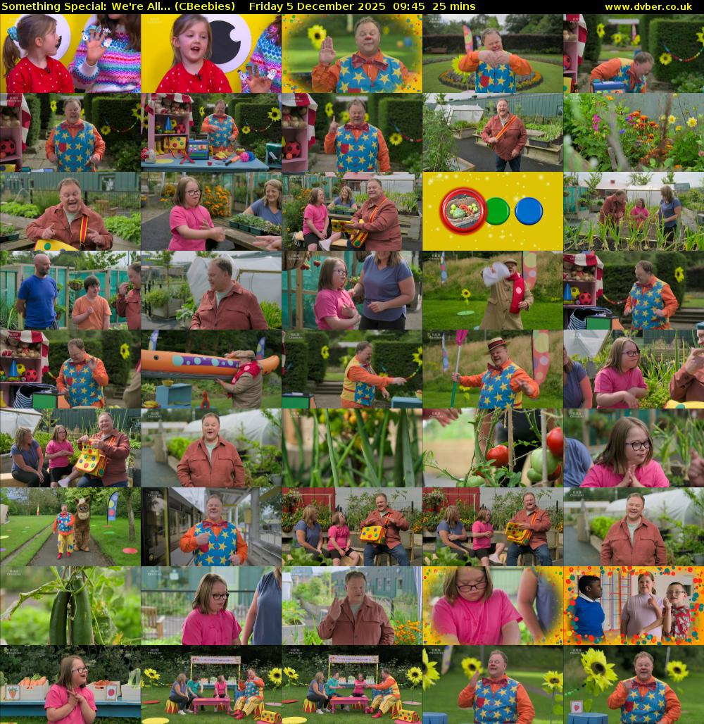 Something Special: We're All... (CBeebies) Friday 5 December 2025 09:45 - 10:10