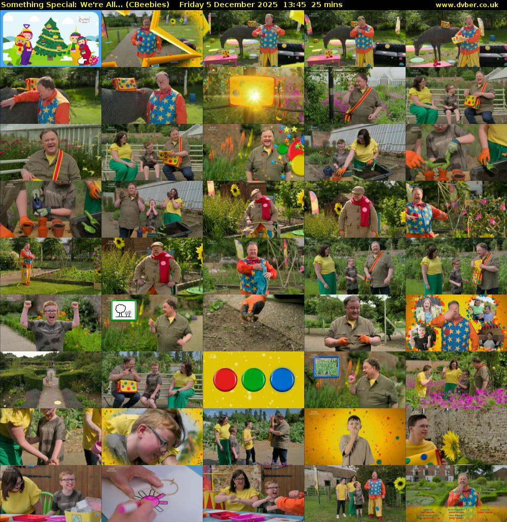Something Special: We're All... (CBeebies) Friday 5 December 2025 13:45 - 14:10