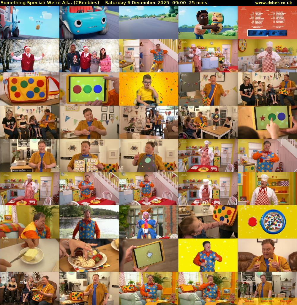 Something Special: We're All... (CBeebies) Saturday 6 December 2025 09:00 - 09:25