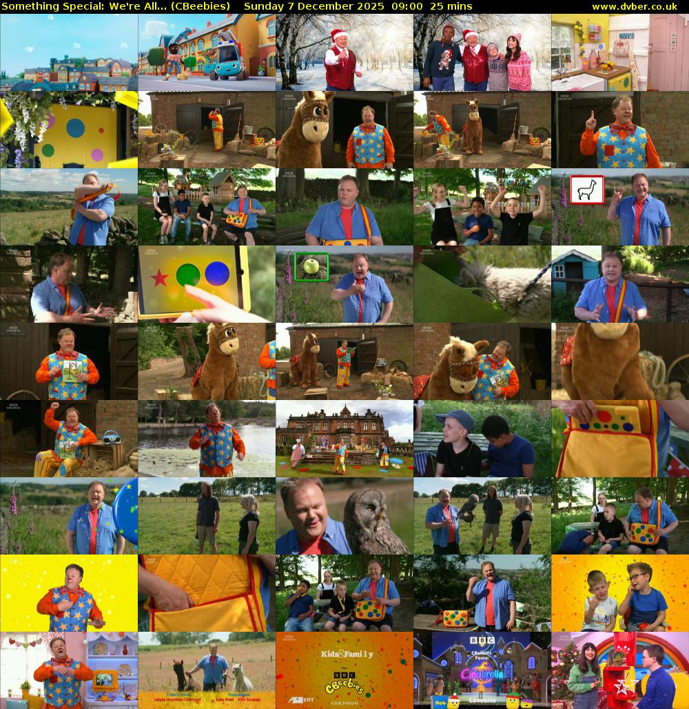 Something Special: We're All... (CBeebies) Sunday 7 December 2025 09:00 - 09:25