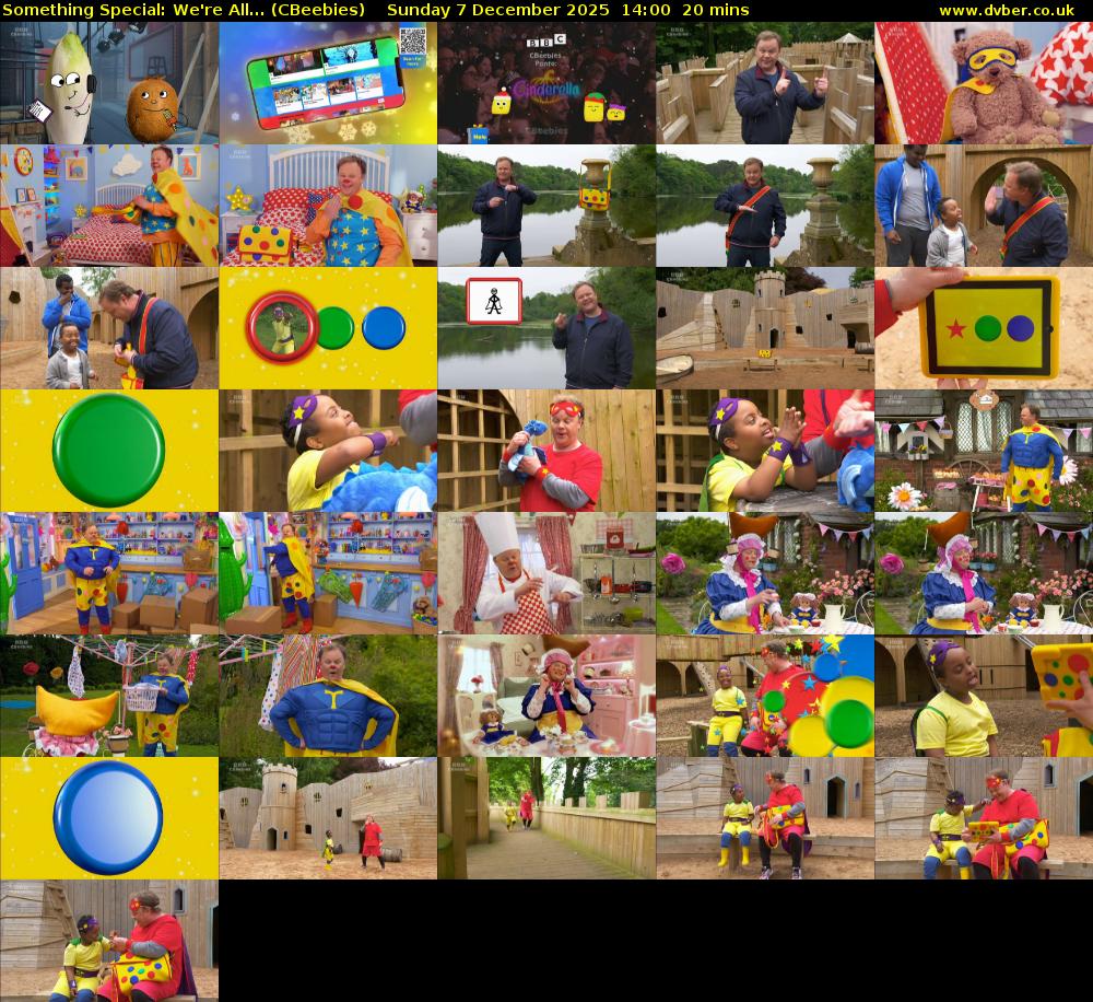 Something Special: We're All... (CBeebies) Sunday 7 December 2025 14:00 - 14:20