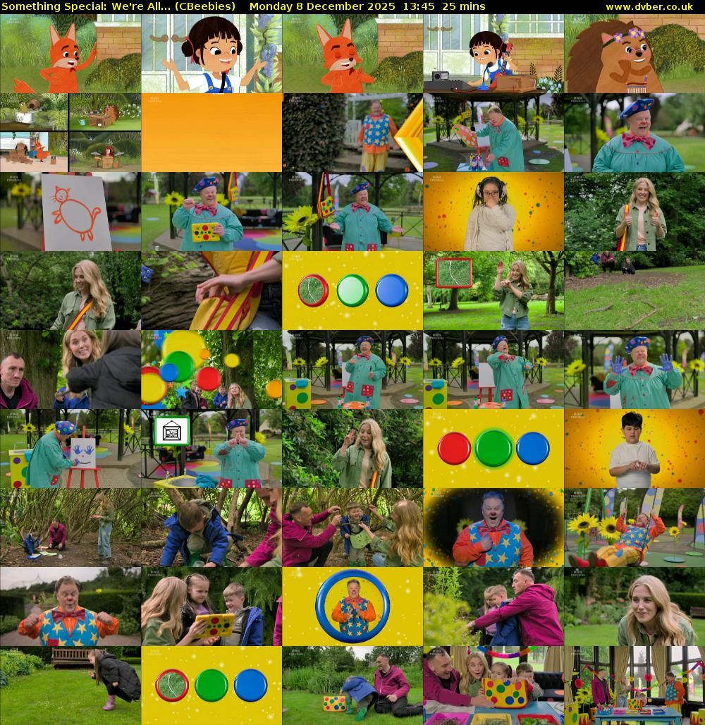 Something Special: We're All... (CBeebies) Monday 8 December 2025 13:45 - 14:10