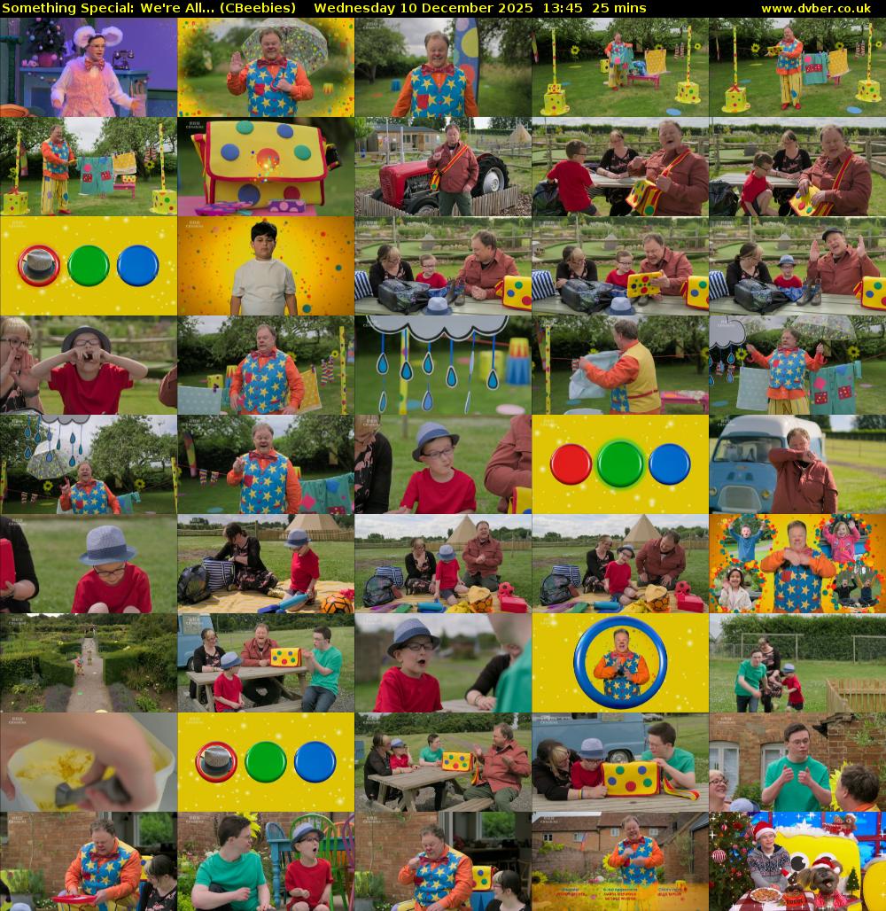Something Special: We're All... (CBeebies) Wednesday 10 December 2025 13:45 - 14:10