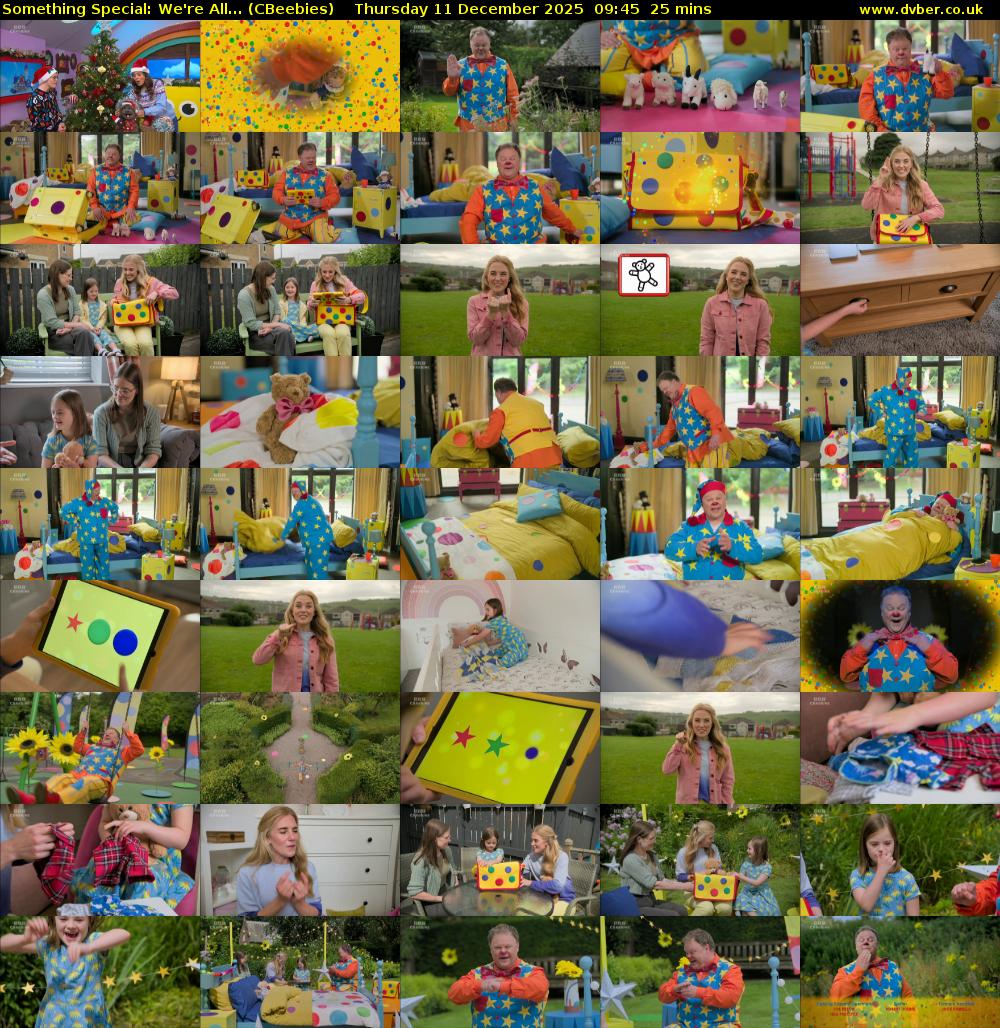 Something Special: We're All... (CBeebies) Thursday 11 December 2025 09:45 - 10:10