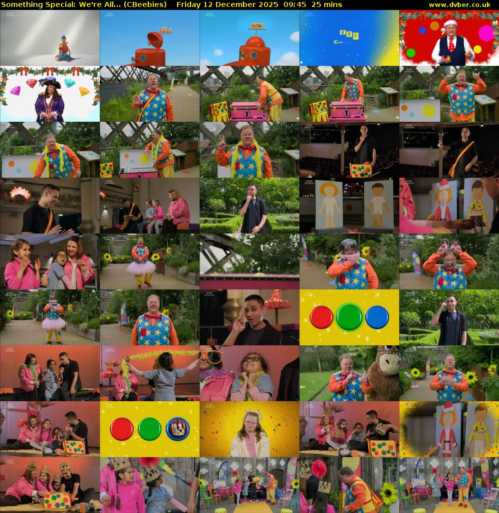 Something Special: We're All... (CBeebies) Friday 12 December 2025 09:45 - 10:10