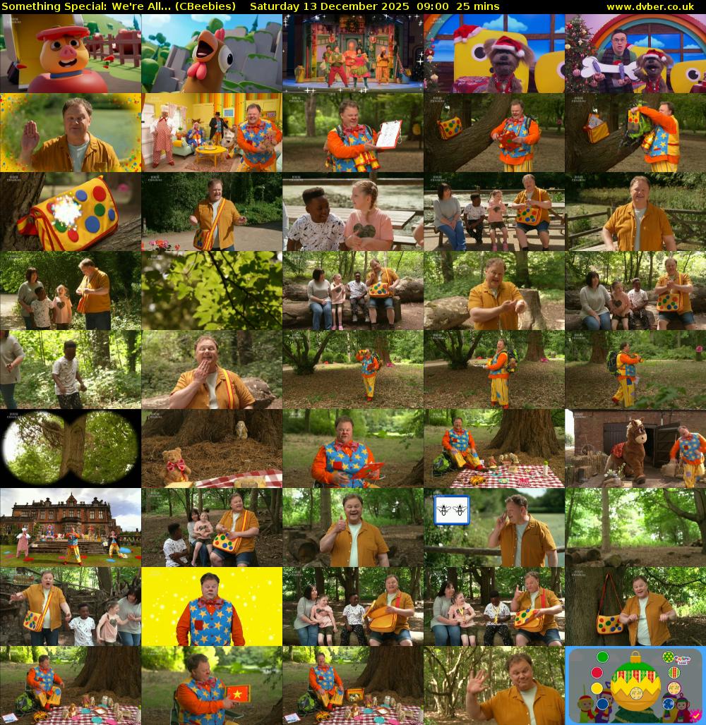 Something Special: We're All... (CBeebies) Saturday 13 December 2025 09:00 - 09:25