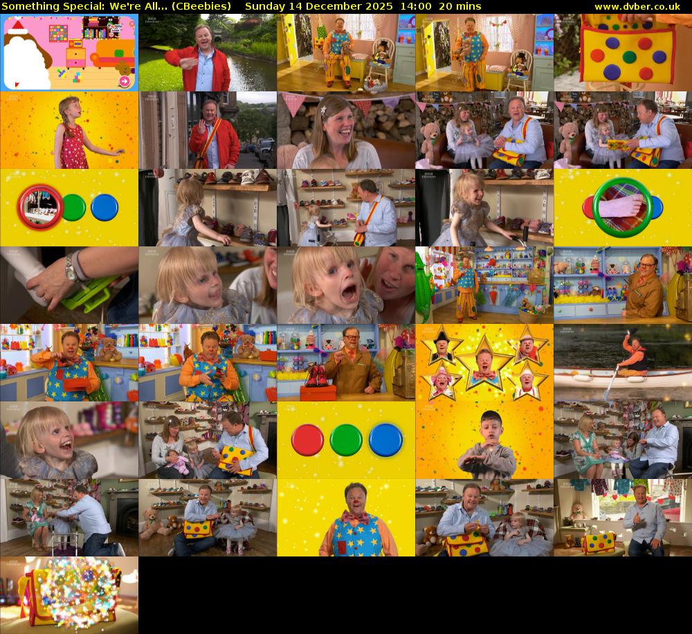 Something Special: We're All... (CBeebies) Sunday 14 December 2025 14:00 - 14:20