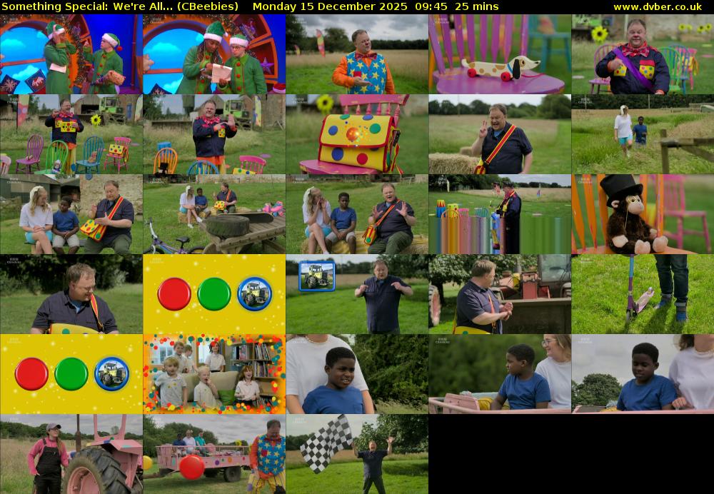 Something Special: We're All... (CBeebies) Monday 15 December 2025 09:45 - 10:10