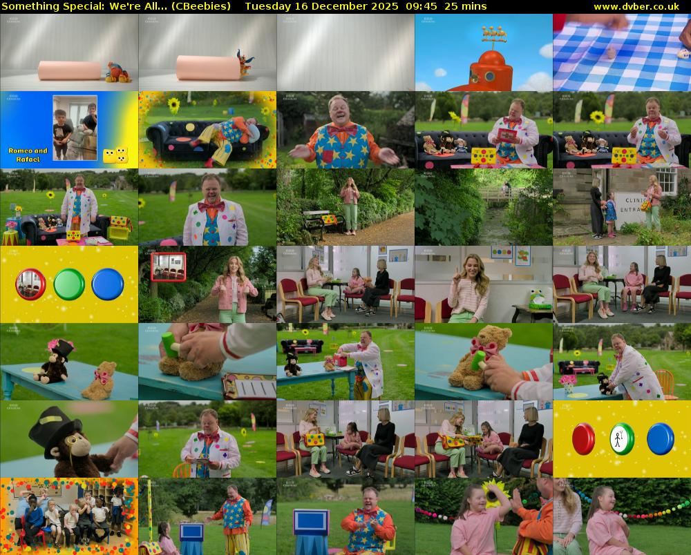 Something Special: We're All... (CBeebies) Tuesday 16 December 2025 09:45 - 10:10