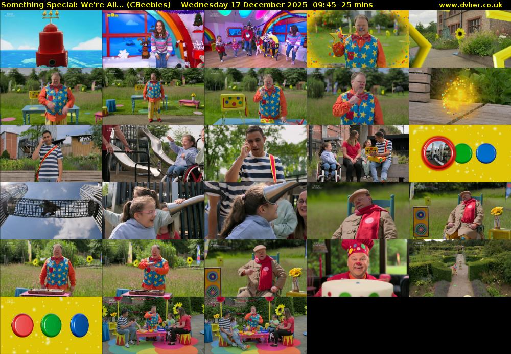 Something Special: We're All... (CBeebies) Wednesday 17 December 2025 09:45 - 10:10