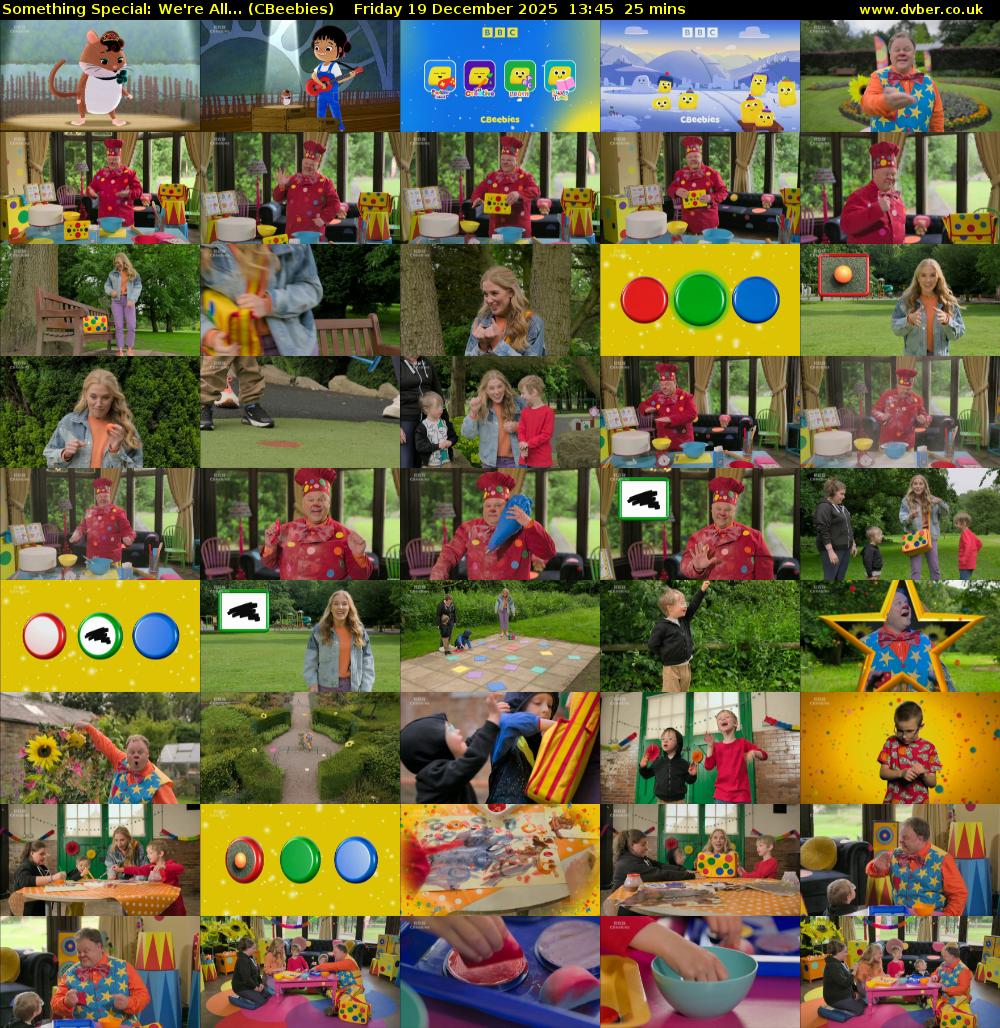 Something Special: We're All... (CBeebies) Friday 19 December 2025 13:45 - 14:10