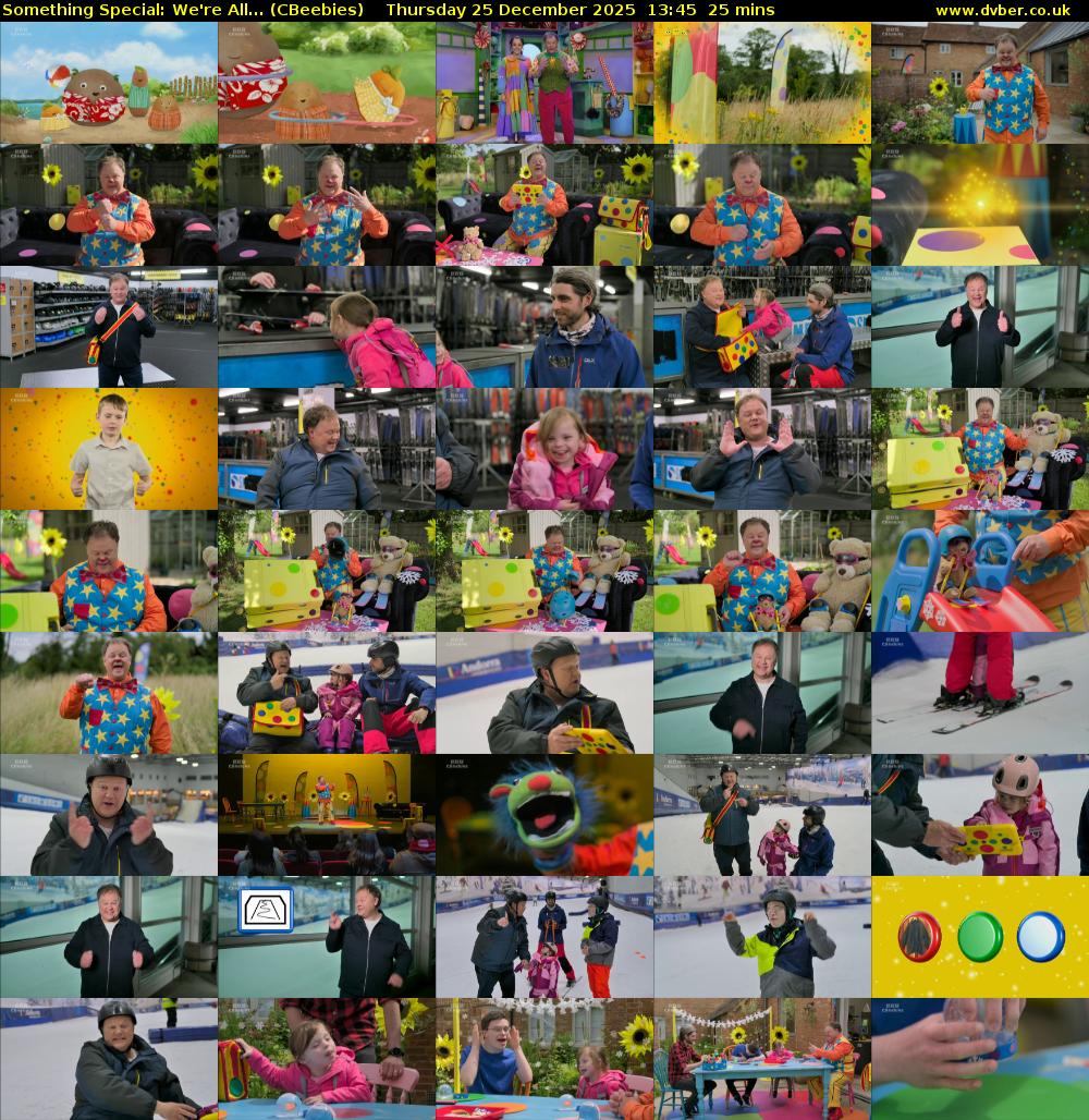 Something Special: We're All... (CBeebies) Thursday 25 December 2025 13:45 - 14:10