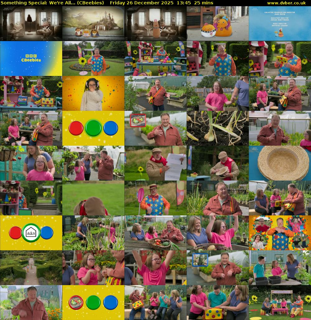 Something Special: We're All... (CBeebies) Friday 26 December 2025 13:45 - 14:10