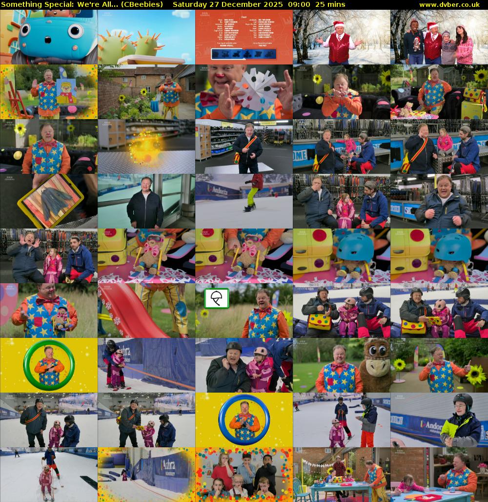 Something Special: We're All... (CBeebies) Saturday 27 December 2025 09:00 - 09:25
