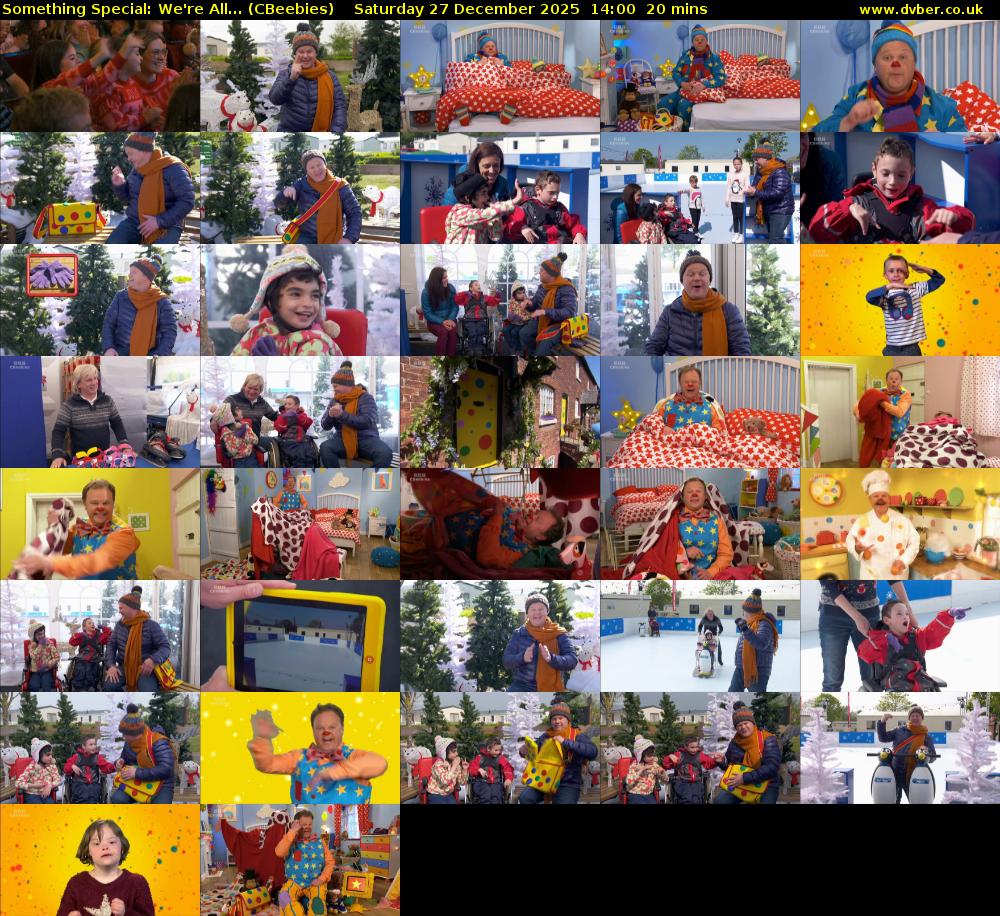 Something Special: We're All... (CBeebies) Saturday 27 December 2025 14:00 - 14:20