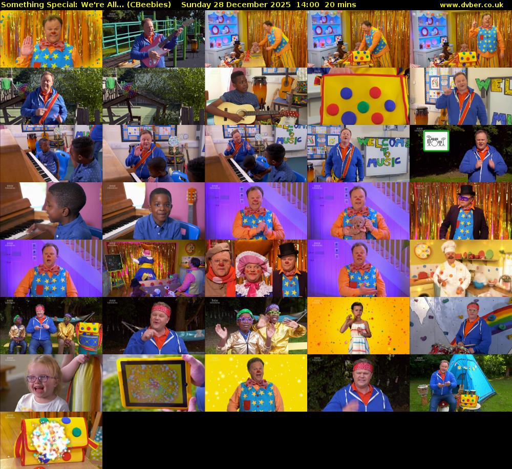 Something Special: We're All... (CBeebies) Sunday 28 December 2025 14:00 - 14:20