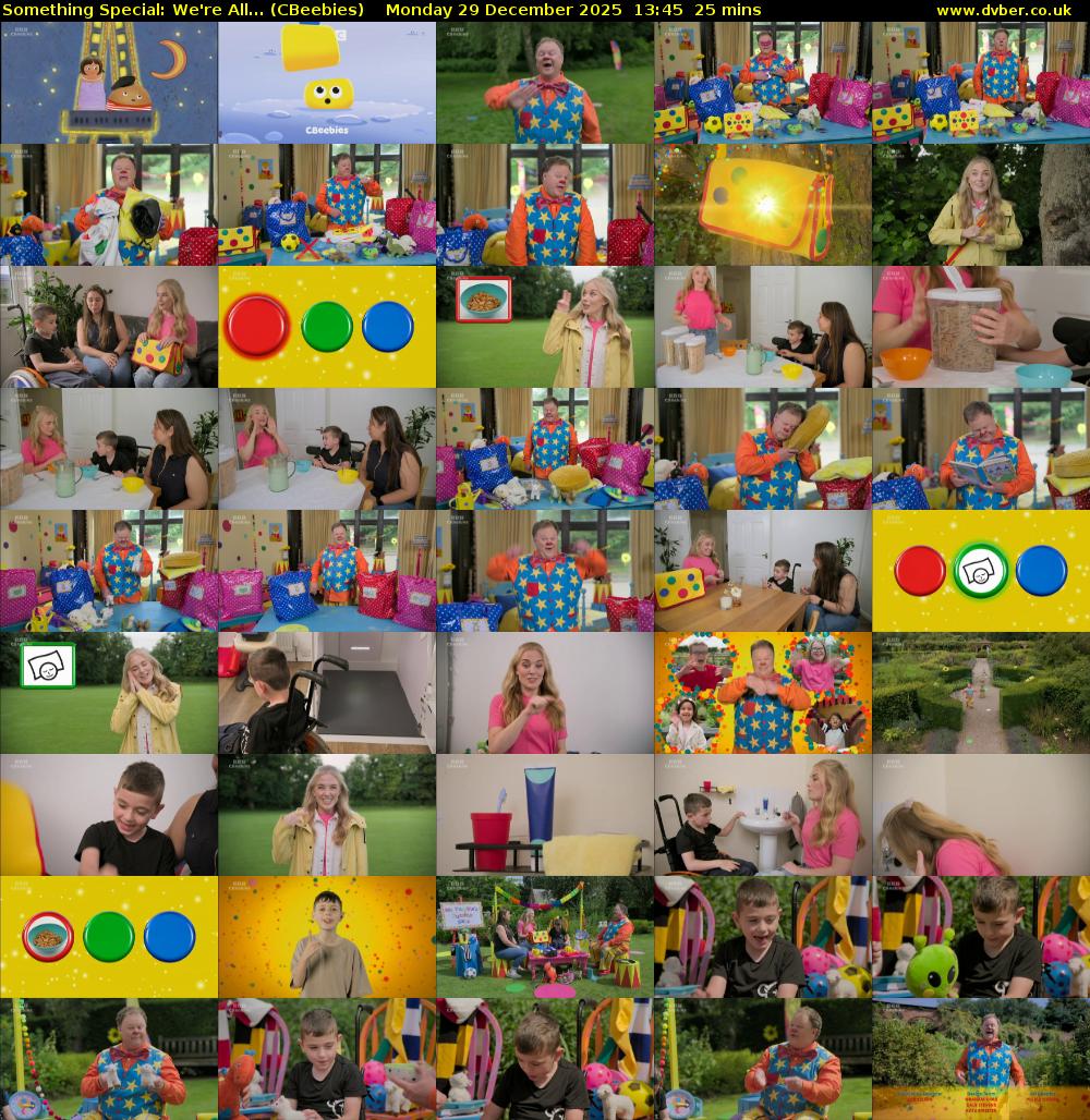 Something Special: We're All... (CBeebies) Monday 29 December 2025 13:45 - 14:10