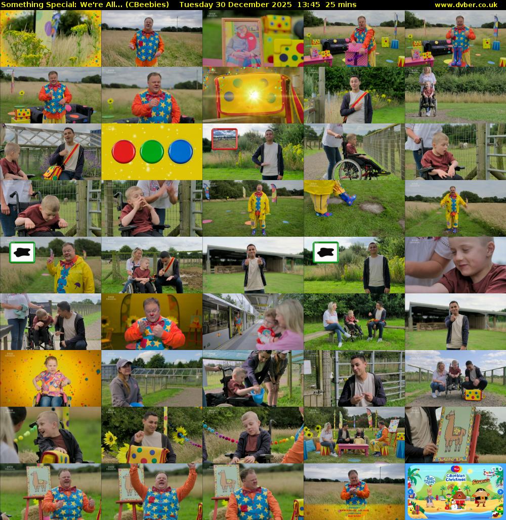 Something Special: We're All... (CBeebies) Tuesday 30 December 2025 13:45 - 14:10