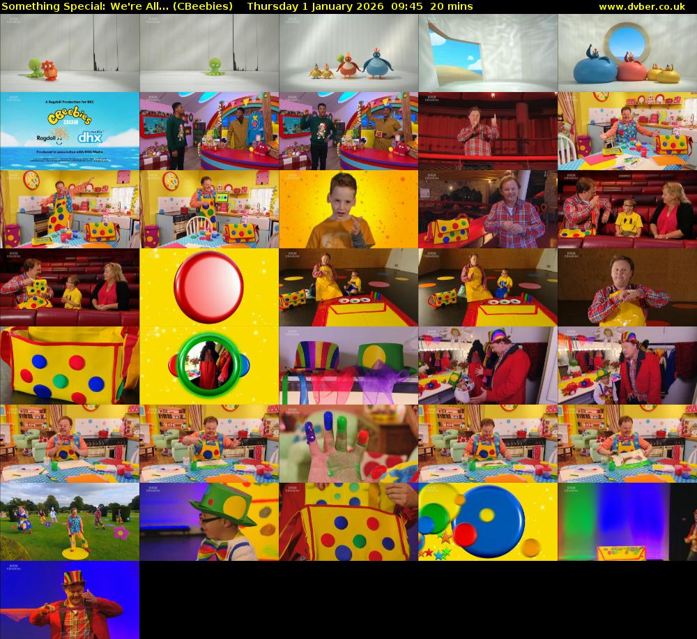 Something Special: We're All... (CBeebies) Thursday 1 January 2026 09:45 - 10:05