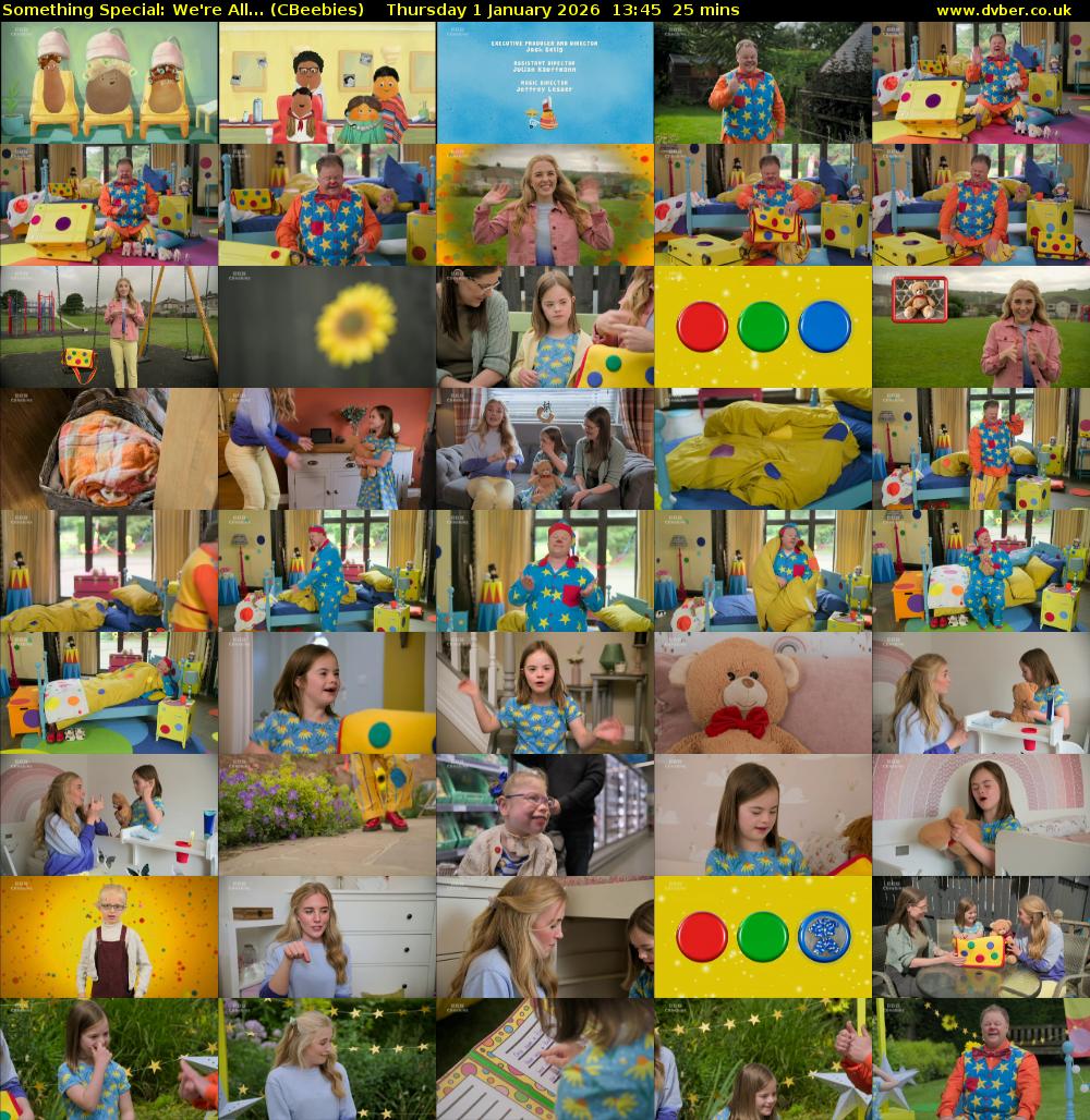 Something Special: We're All... (CBeebies) Thursday 1 January 2026 13:45 - 14:10