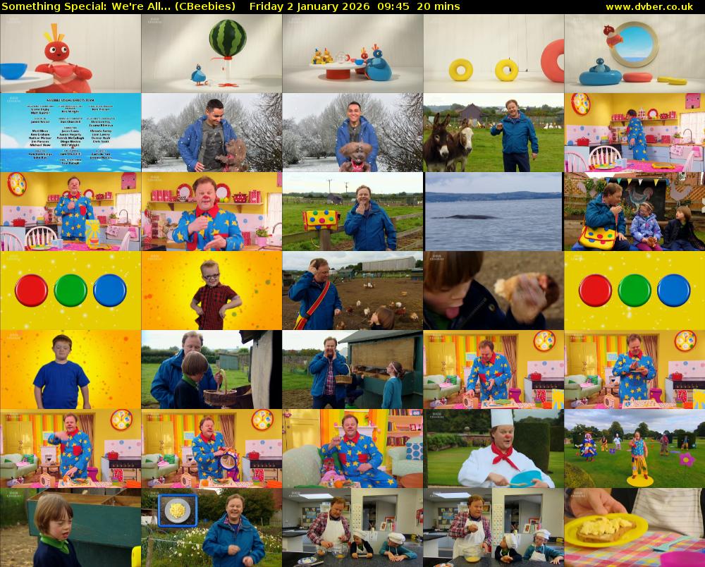 Something Special: We're All... (CBeebies) Friday 2 January 2026 09:45 - 10:05
