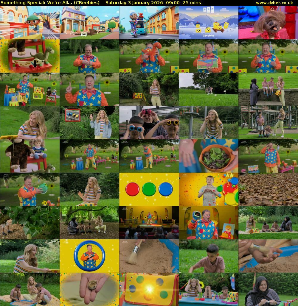 Something Special: We're All... (CBeebies) Saturday 3 January 2026 09:00 - 09:25