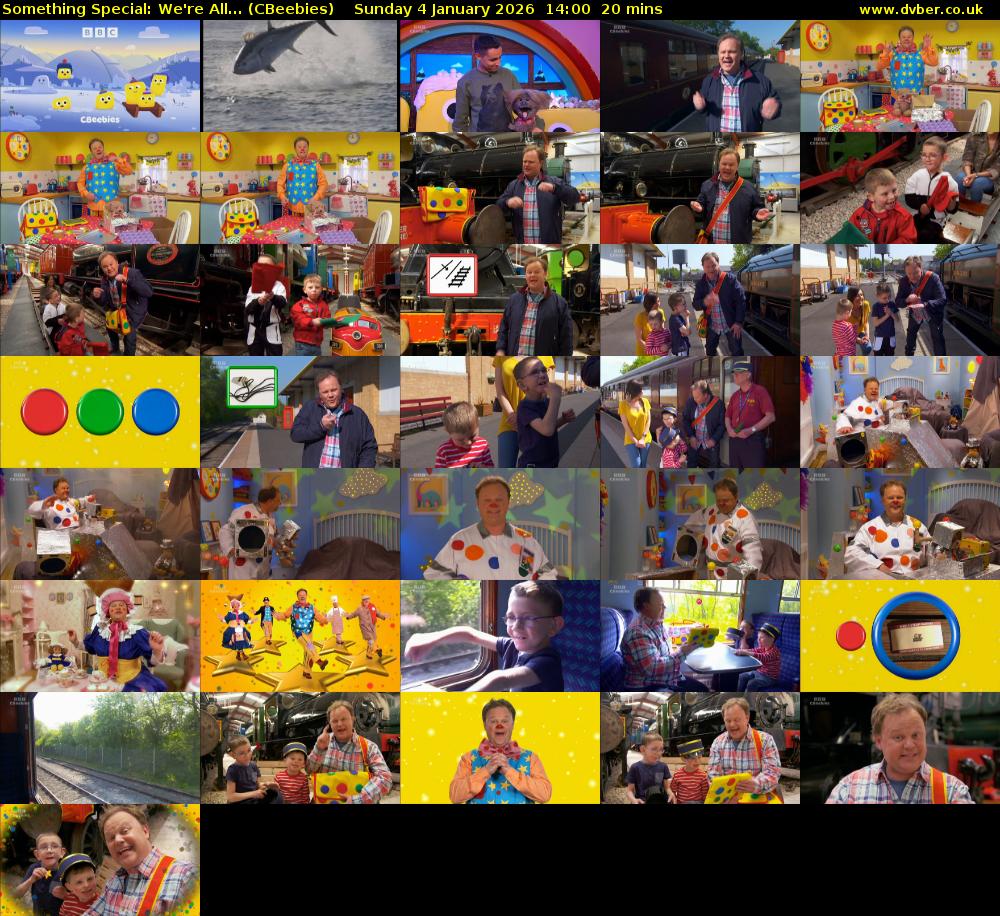 Something Special: We're All... (CBeebies) Sunday 4 January 2026 14:00 - 14:20