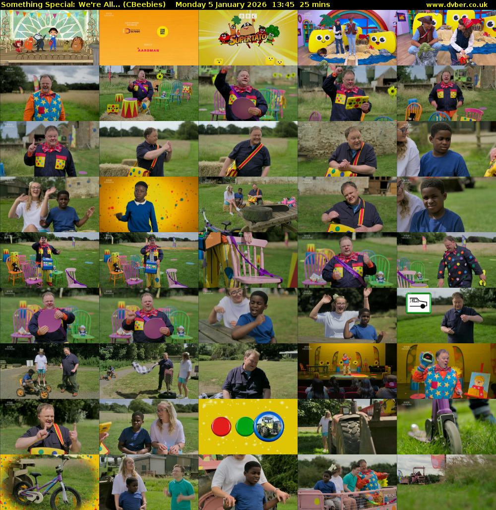 Something Special: We're All... (CBeebies) Monday 5 January 2026 13:45 - 14:10