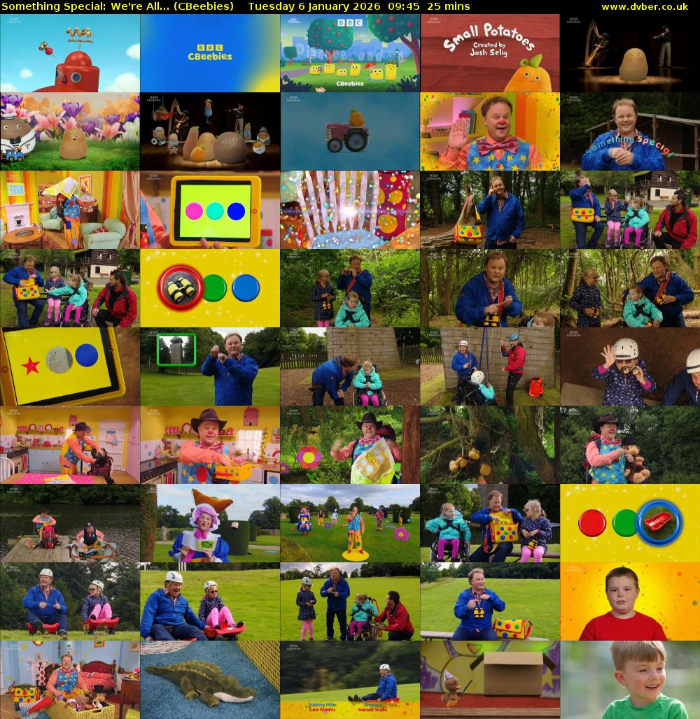 Something Special: We're All... (CBeebies) Tuesday 6 January 2026 09:45 - 10:10