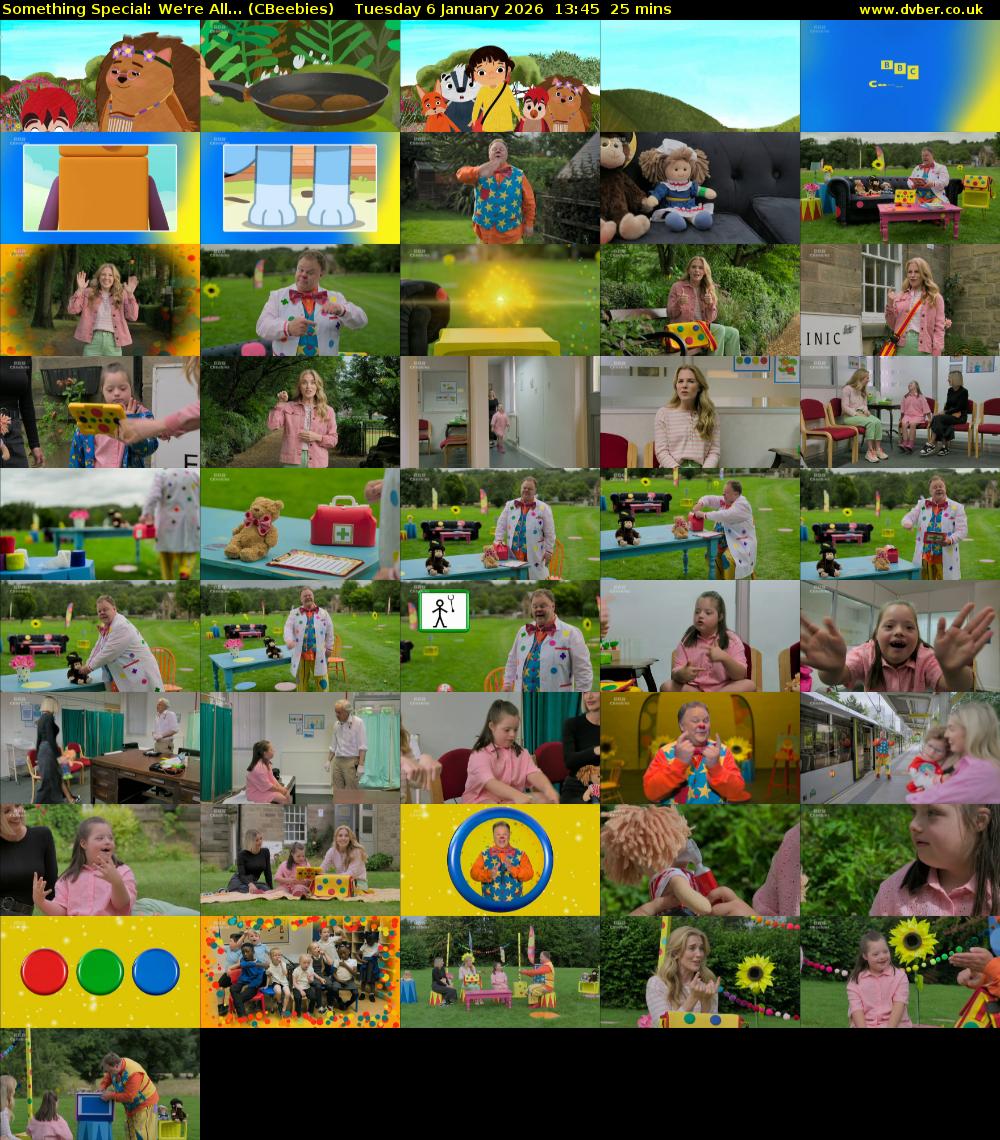 Something Special: We're All... (CBeebies) Tuesday 6 January 2026 13:45 - 14:10