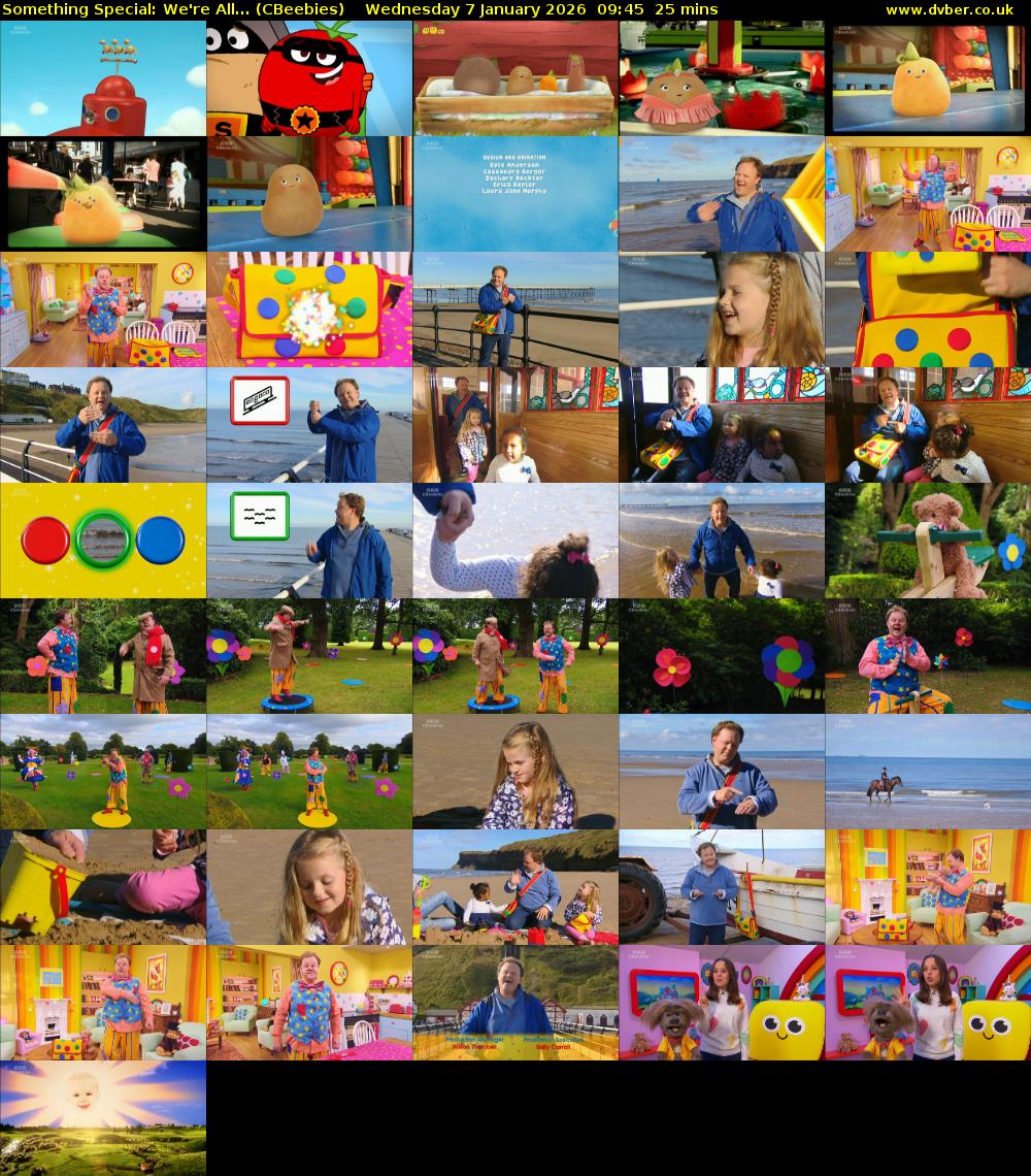 Something Special: We're All... (CBeebies) Wednesday 7 January 2026 09:45 - 10:10