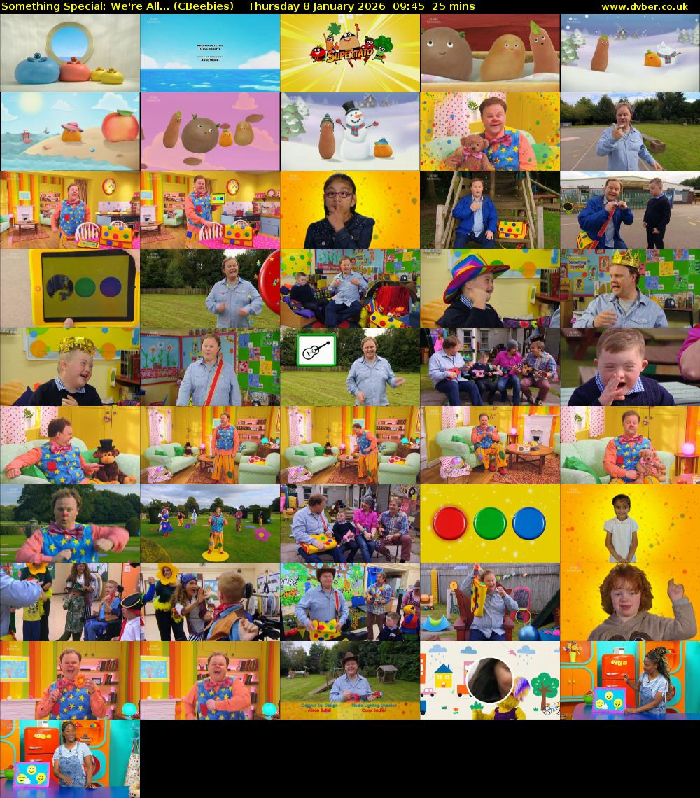 Something Special: We're All... (CBeebies) Thursday 8 January 2026 09:45 - 10:10