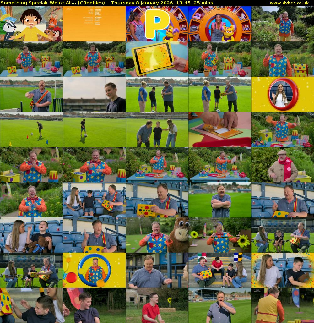 Something Special: We're All... (CBeebies) Thursday 8 January 2026 13:45 - 14:10