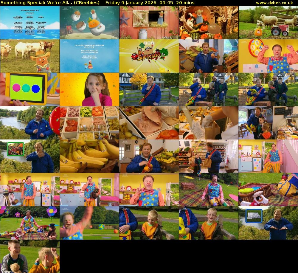Something Special: We're All... (CBeebies) Friday 9 January 2026 09:45 - 10:05