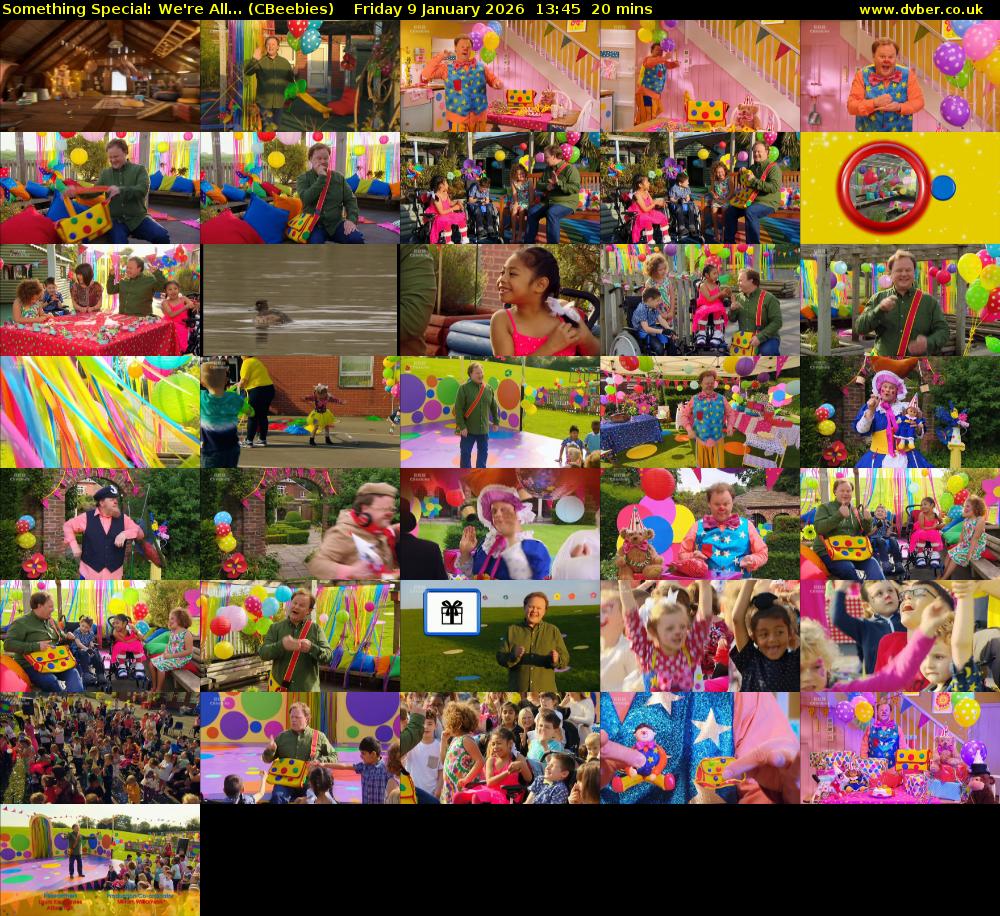 Something Special: We're All... (CBeebies) Friday 9 January 2026 13:45 - 14:05