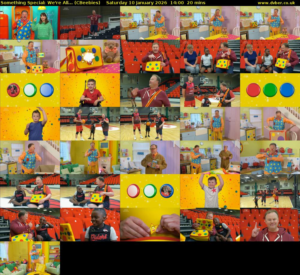 Something Special: We're All... (CBeebies) Saturday 10 January 2026 14:00 - 14:20