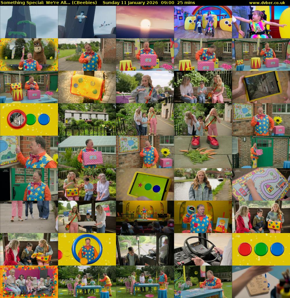 Something Special: We're All... (CBeebies) Sunday 11 January 2026 09:00 - 09:25