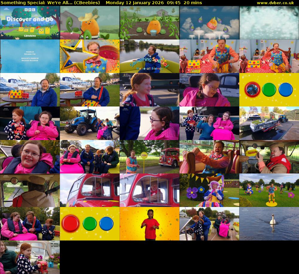Something Special: We're All... (CBeebies) Monday 12 January 2026 09:45 - 10:05