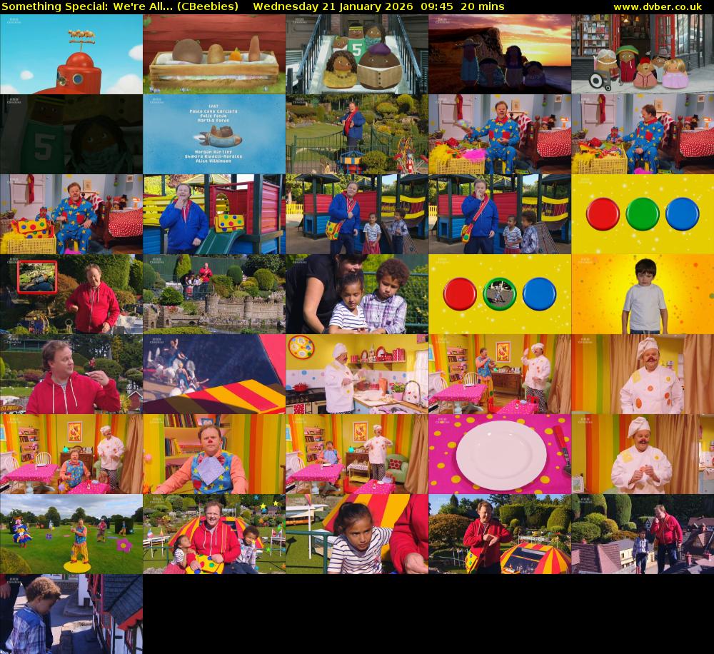 Something Special: We're All... (CBeebies) Wednesday 21 January 2026 09:45 - 10:05