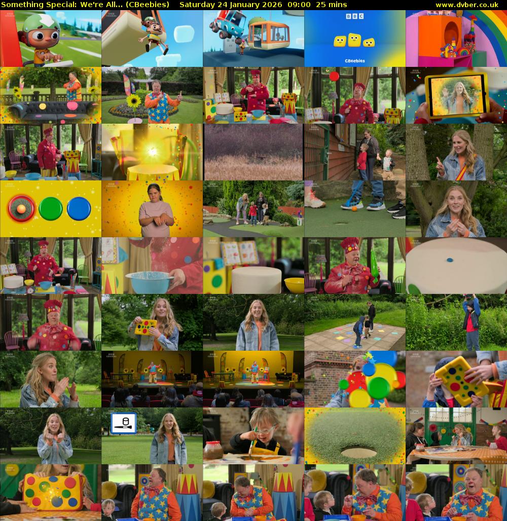 Something Special: We're All... (CBeebies) Saturday 24 January 2026 09:00 - 09:25