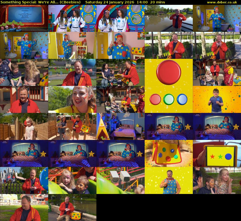 Something Special: We're All... (CBeebies) Saturday 24 January 2026 14:00 - 14:20