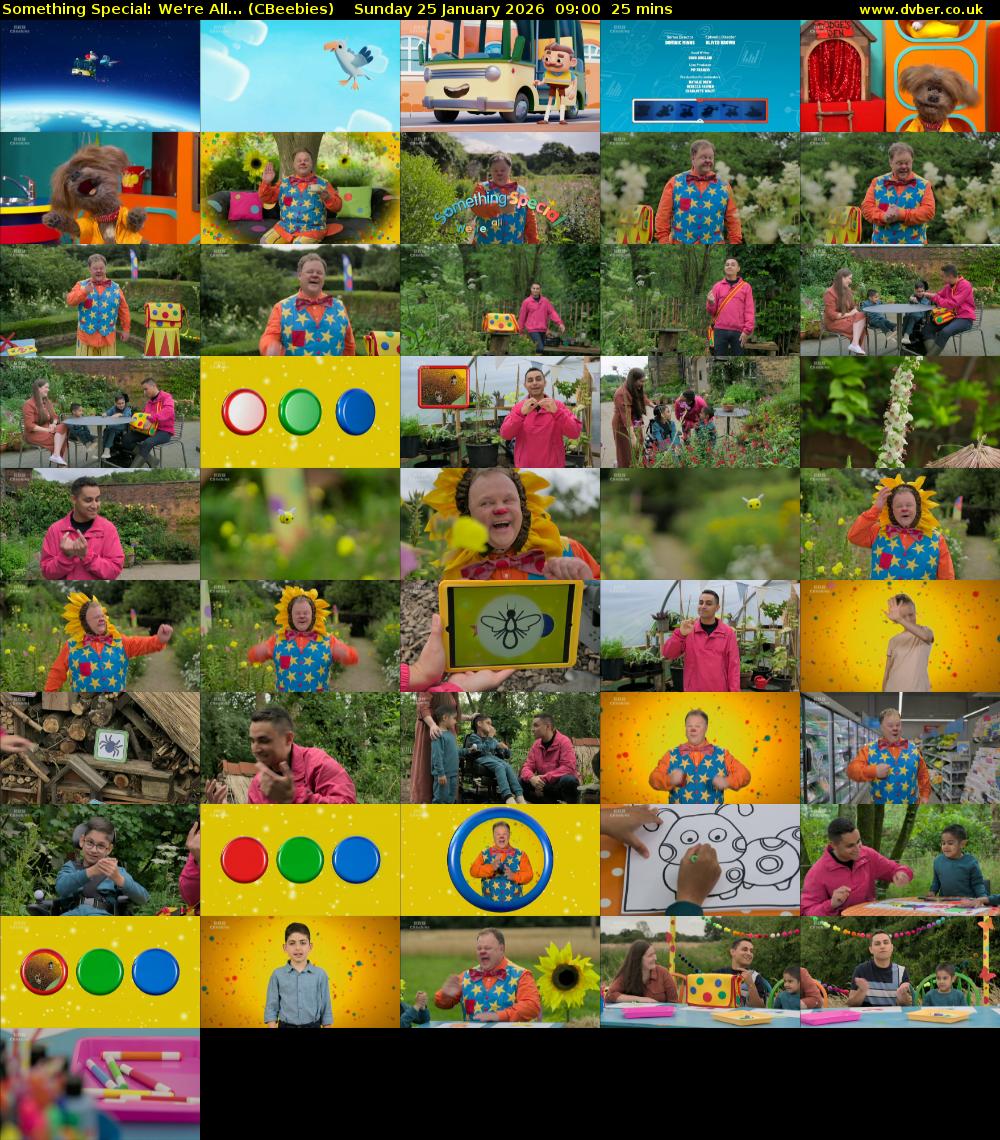 Something Special: We're All... (CBeebies) Sunday 25 January 2026 09:00 - 09:25