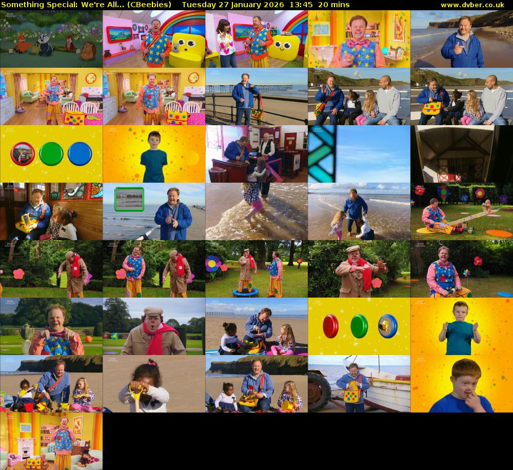 Something Special: We're All... (CBeebies) Tuesday 27 January 2026 13:45 - 14:05