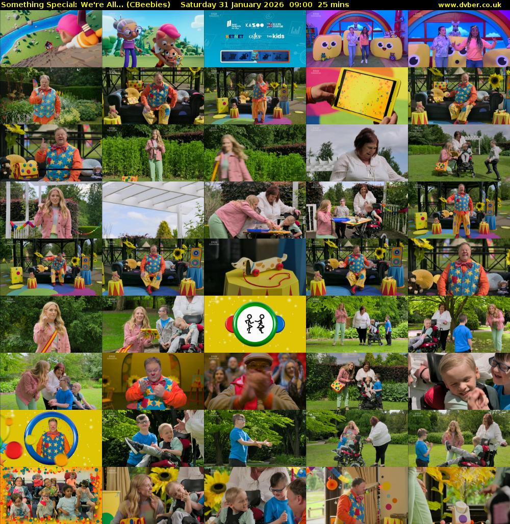 Something Special: We're All... (CBeebies) Saturday 31 January 2026 09:00 - 09:25