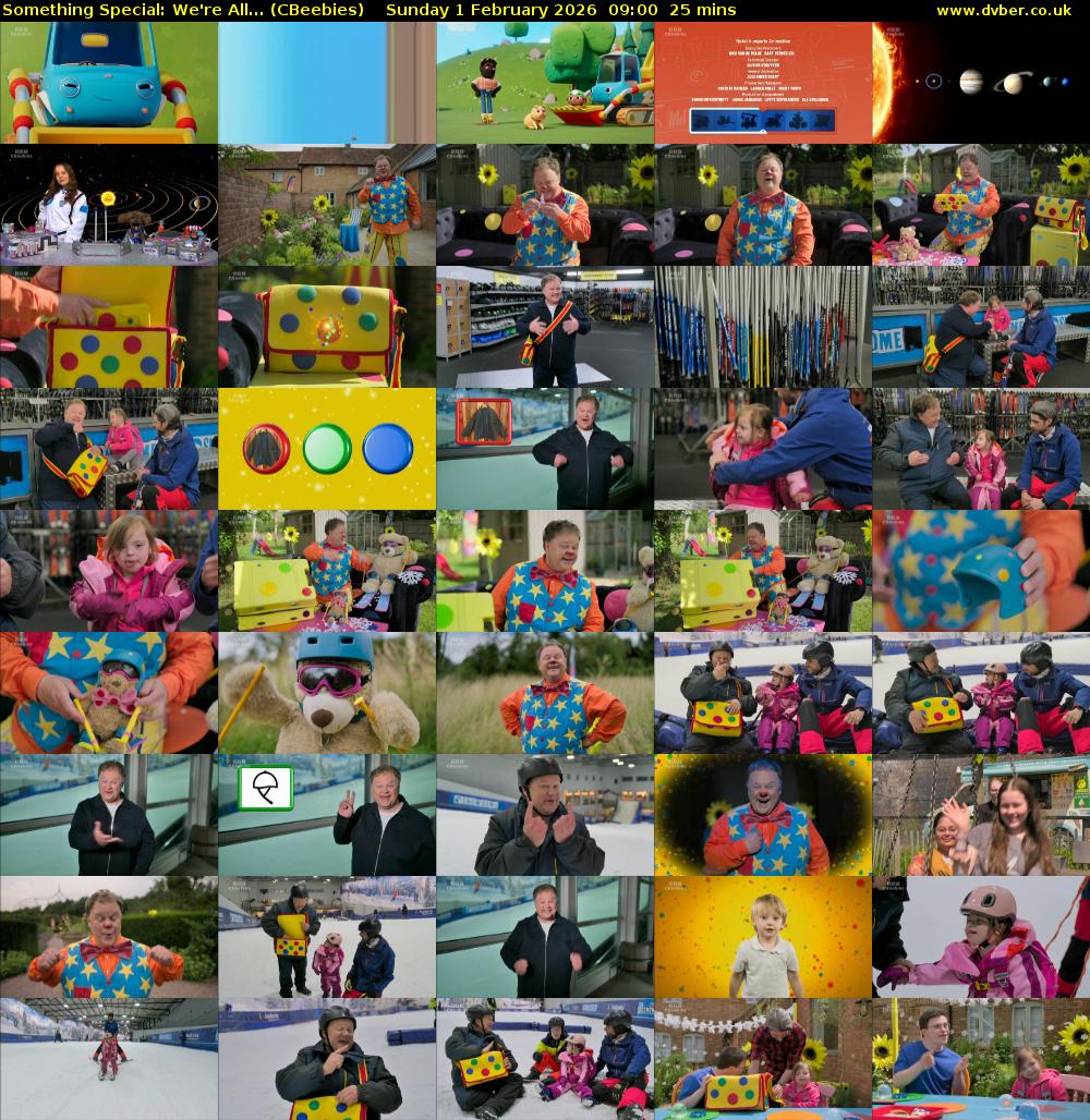 Something Special: We're All... (CBeebies) Sunday 1 February 2026 09:00 - 09:25