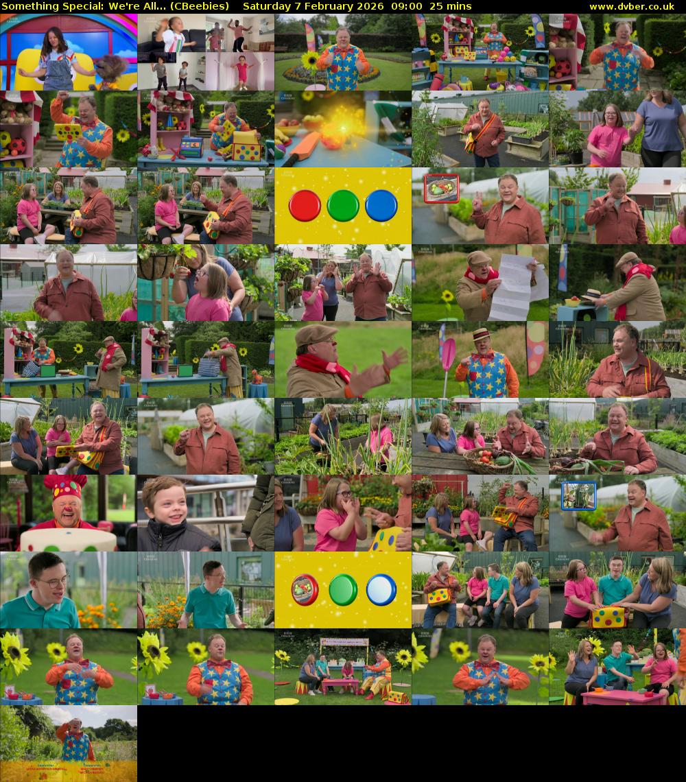 Something Special: We're All... (CBeebies) Saturday 7 February 2026 09:00 - 09:25