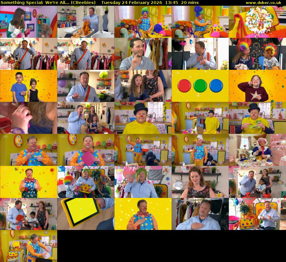 Something Special: We're All... (CBeebies) Tuesday 24 February 2026 13:45 - 14:05