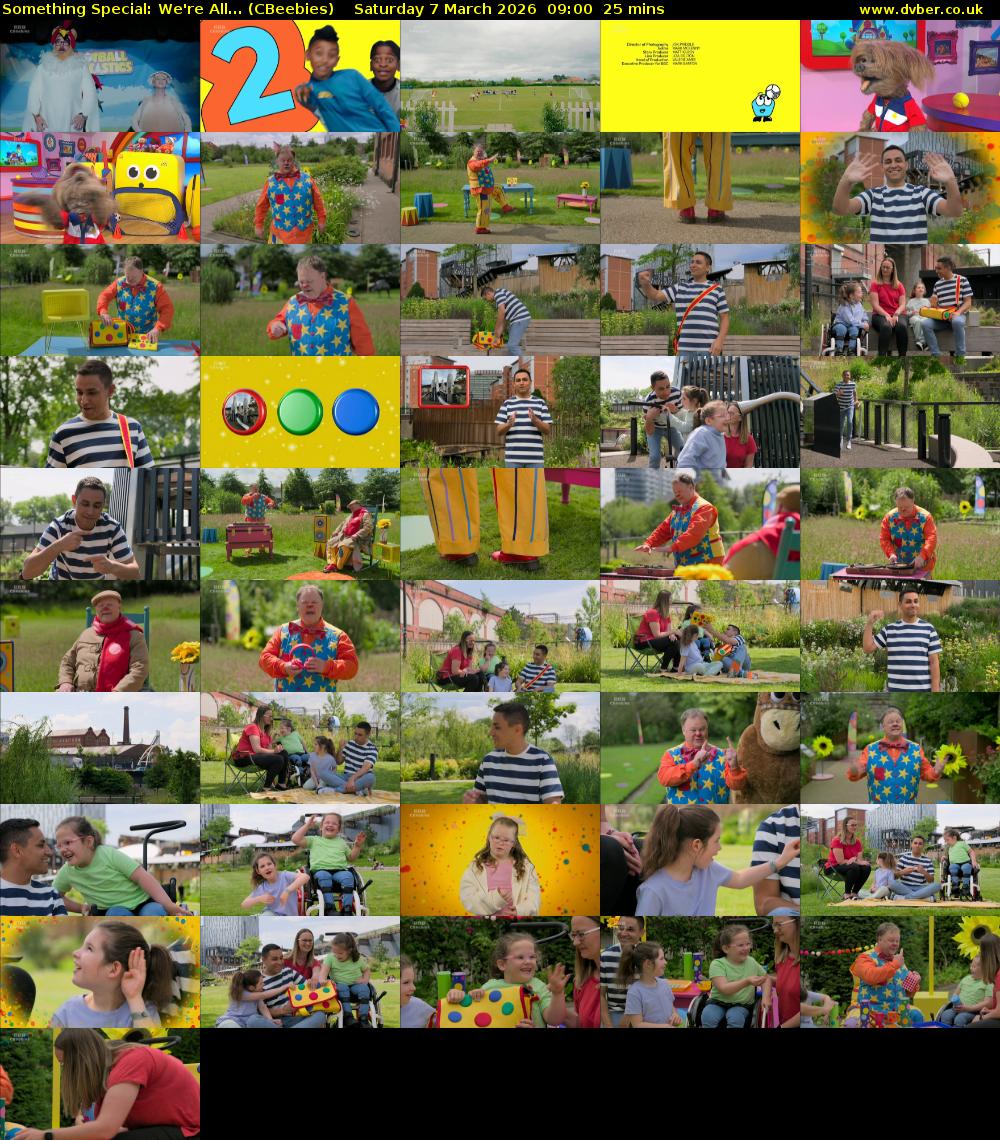 Something Special: We're All... (CBeebies) Saturday 7 March 2026 09:00 - 09:25